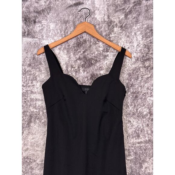 COS Dress 4 Womens Black Wool Sweetheart Sleeveless Midi Maxi - Picture 2 of 8